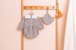 [BEBELOUTE] Bebe Check Long Sleeve Bodysuit , Baby All-in-One, Infant Bodysuit, Cotton 100% _ Made in KOREA